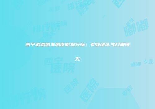 西宁嘟嘟唇丰唇医院排行榜：专业团队与口碑领先