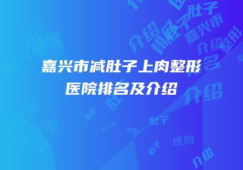 嘉兴市减肚子上肉整形医院排名及介绍
