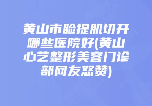 黄山市睑提肌切开哪些医院好(黄山心艺整形美容门诊部网友怒赞)