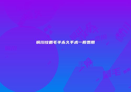 铜川纹眉毛半永久手术一般费用