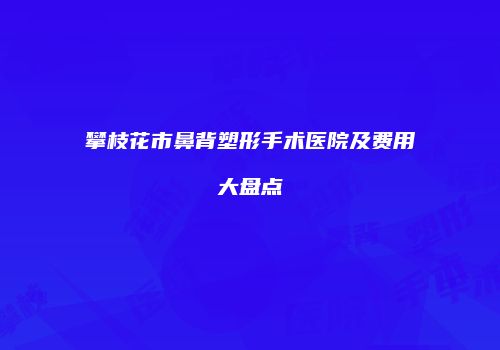 攀枝花市鼻背塑形手术医院及费用大盘点