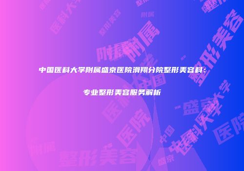 中国医科大学附属盛京医院滑翔分院整形美容科：专业整形美容服务解析