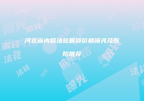 河北省内路法祛眼袋价格曝光及医院推荐