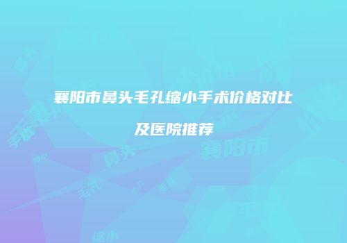 襄阳市鼻头毛孔缩小手术价格对比及医院推荐