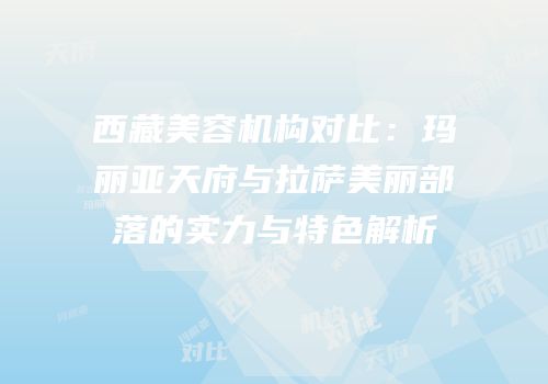 西藏美容机构对比：玛丽亚天府与拉萨美丽部落的实力与特色解析