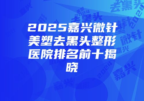 2025嘉兴微针美塑去黑头整形医院排名前十揭晓