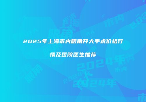 2025年上海市内眼角开大手术价格行情及医院医生推荐