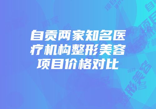 自贡两家知名医疗机构整形美容项目价格对比