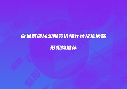 百色市波尿酸隆鼻价格行情及优质整形机构推荐