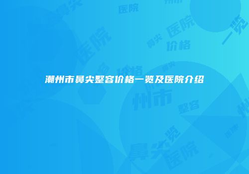 潮州市鼻尖整容价格一览及医院介绍