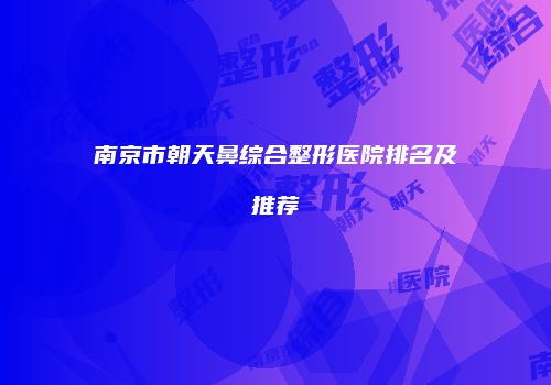 南京市朝天鼻综合整形医院排名及推荐