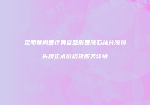 昆明尊尚医疗美容整形医院石林分院鼻头矫正术价格及服务详情