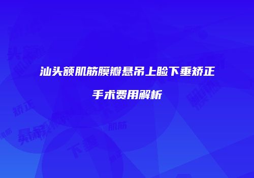 汕头额肌筋膜瓣悬吊上睑下垂矫正手术费用解析