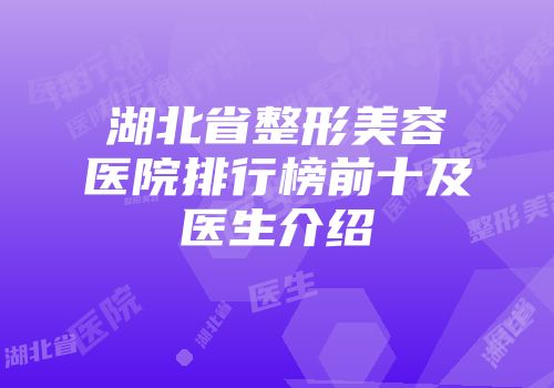 湖北省整形美容医院排行榜前十及医生介绍