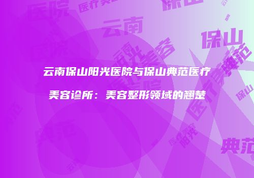 云南保山阳光医院与保山典范医疗美容诊所：美容整形领域的翘楚