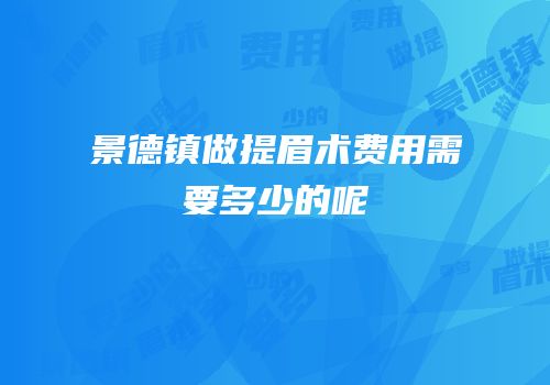 景德镇做提眉术费用需要多少的呢