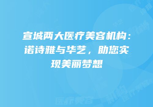 宣城两大医疗美容机构：诺诗雅与华艺，助您实现美丽梦想