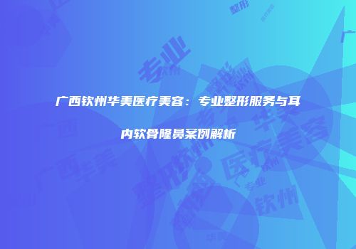 广西钦州华美医疗美容：专业整形服务与耳内软骨隆鼻案例解析