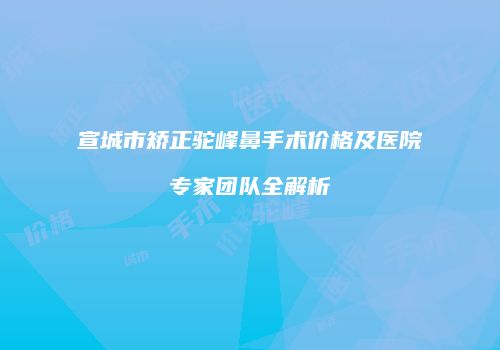 宣城市矫正驼峰鼻手术价格及医院专家团队全解析
