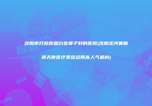 沈阳市打胶原蛋白垫鼻子好的医院(沈阳沈河黄展翼天使医疗美容诊所高人气机构)