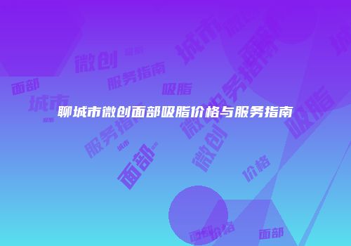 聊城市微创面部吸脂价格与服务指南
