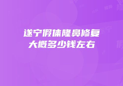 遂宁假体隆鼻修复大概多少钱左右