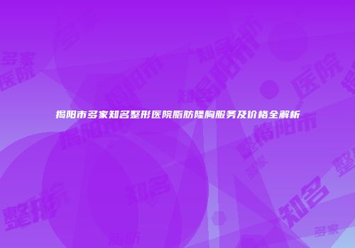 揭阳市多家知名整形医院脂肪隆胸服务及价格全解析