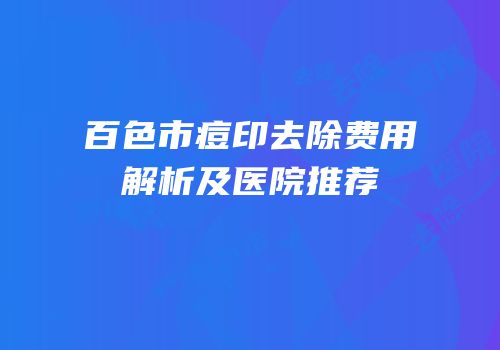 百色市痘印去除费用解析及医院推荐