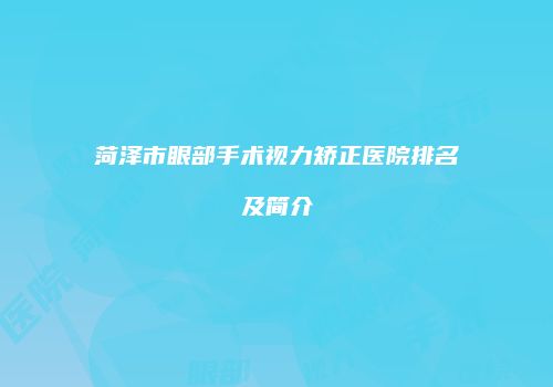菏泽市眼部手术视力矫正医院排名及简介