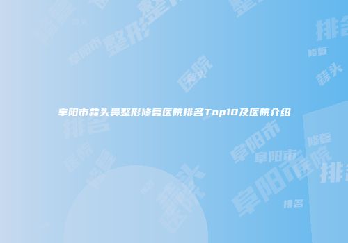 阜阳市蒜头鼻整形修复医院排名Top10及医院介绍