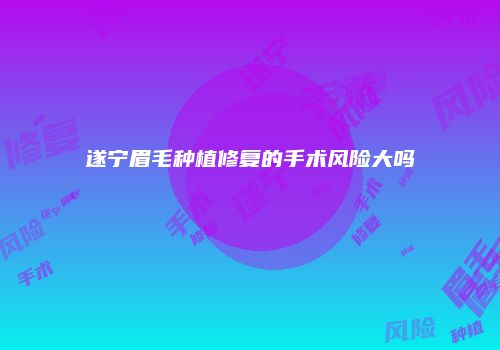 遂宁眉毛种植修复的手术风险大吗