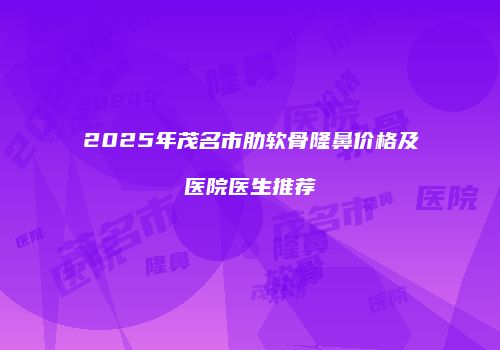 2025年茂名市肋软骨隆鼻价格及医院医生推荐