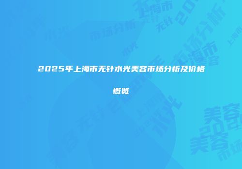 2025年上海市无针水光美容市场分析及价格概览