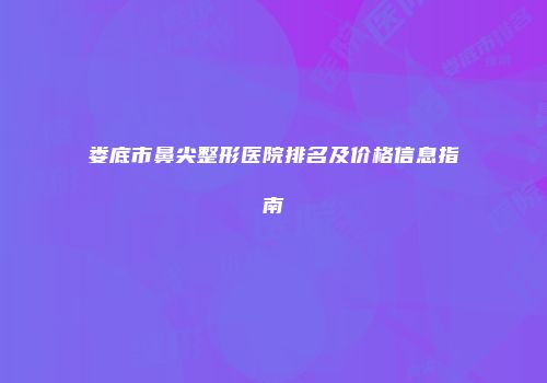 娄底市鼻尖整形医院排名及价格信息指南