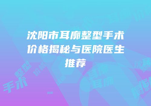 沈阳市耳廓整型手术价格揭秘与医院医生推荐