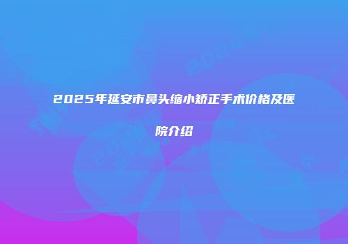2025年延安市鼻头缩小矫正手术价格及医院介绍