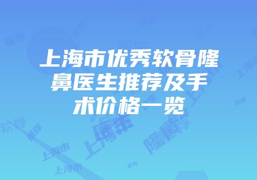 上海市优秀软骨隆鼻医生推荐及手术价格一览