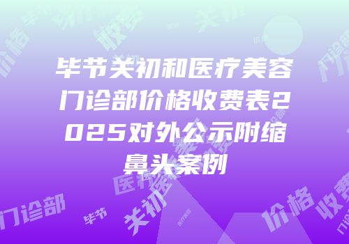 毕节关初和医疗美容门诊部价格收费表2025对外公示附缩鼻头案例