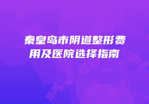 秦皇岛市阴道整形费用及医院选择指南