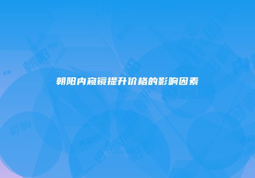 朝阳内窥镜提升价格的影响因素