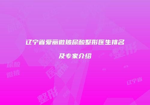 辽宁省爱丽微玻尿酸整形医生排名及专家介绍