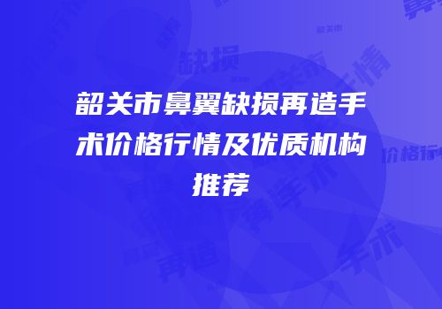 韶关市鼻翼缺损再造手术价格行情及优质机构推荐