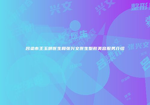 吕梁市王玉明医生和张兴文医生整形美容服务介绍
