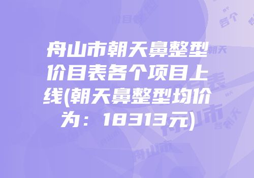 舟山市朝天鼻整型价目表各个项目上线(朝天鼻整型均价为：18313元)