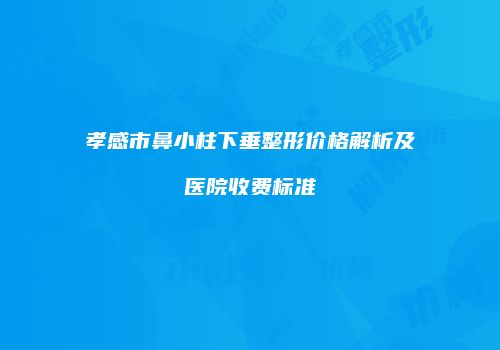 孝感市鼻小柱下垂整形价格解析及医院收费标准