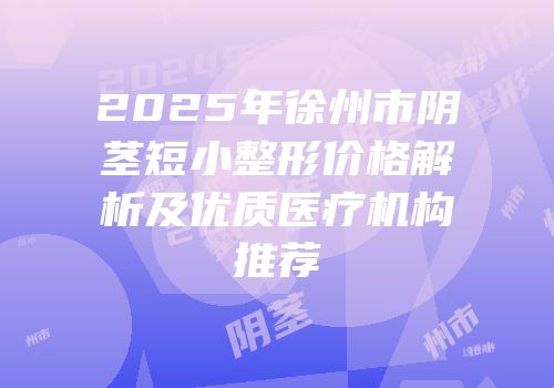 2025年徐州市阴茎短小整形价格解析及优质医疗机构推荐