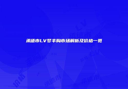 承德市LV梦丰胸市场解析及价格一览