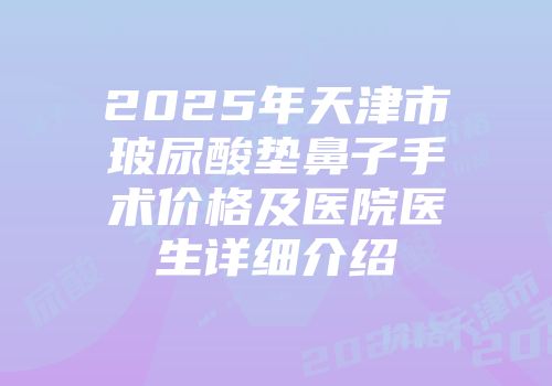 2025年天津市玻尿酸垫鼻子手术价格及医院医生详细介绍