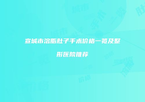 宣城市溶脂肚子手术价格一览及整形医院推荐