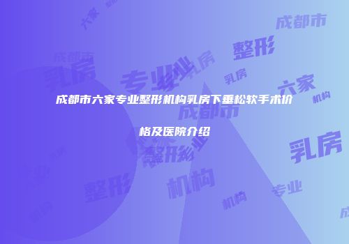 成都市六家专业整形机构乳房下垂松软手术价格及医院介绍